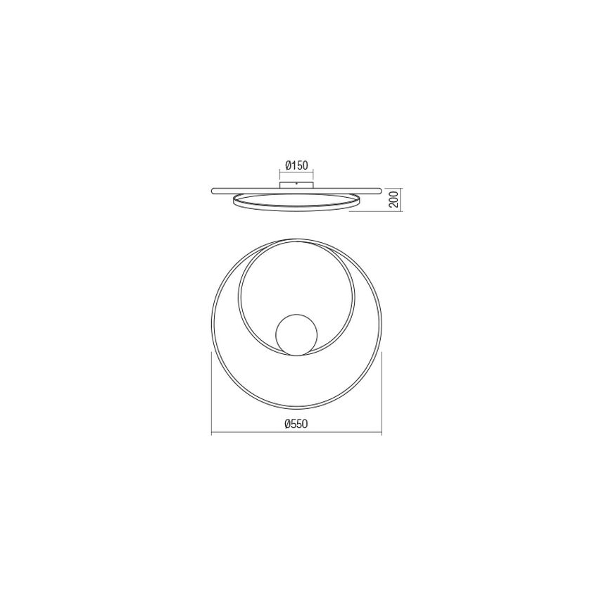 Redo 01-1886 - Candeeiro de teto LED dimerizável TORSION LED/29W/230V 4000K Ø 55 cm branco