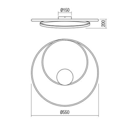Redo 01-1887 - Candeeiro de tecto LED regulável TORSION LED/29W/230V 4000K Ø 55 cm bronze