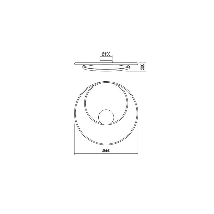 Redo 01-1887 - Candeeiro de tecto LED regulável TORSION LED/29W/230V 4000K Ø 55 cm bronze