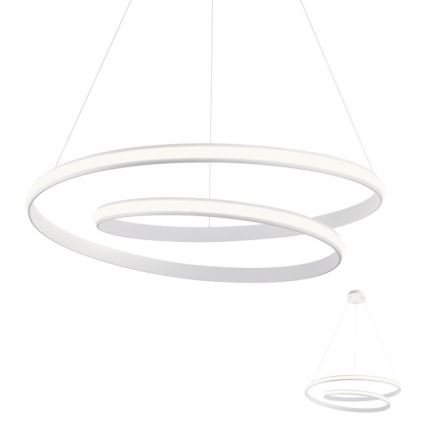 Redo 01-1890 - Lustre suspenso em cabo LED dimerizável TORSION LED/35W/230V 4000K Ø 75 cm branco