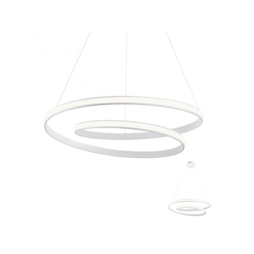 Redo 01-1890 - Lustre suspenso em cabo LED dimerizável TORSION LED/35W/230V 4000K Ø 75 cm branco