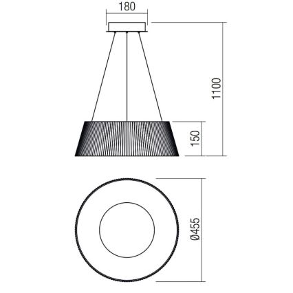 Redo 01-1938 - Candelabro suspenso LED SARIS LED/36W/230V antracite