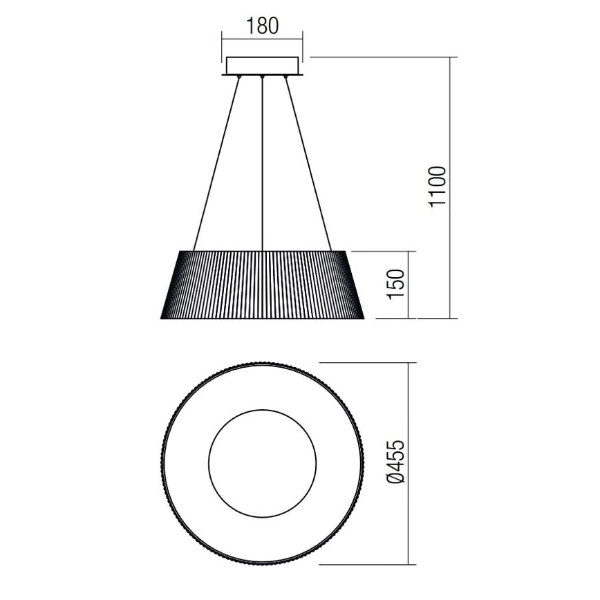 Redo 01-1938 - Candelabro suspenso LED SARIS LED/36W/230V antracite