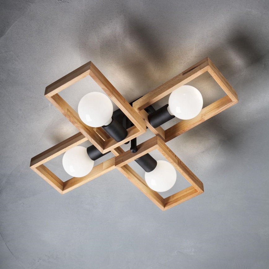 Redo 01-1969 - Iluminação de teto TIMBER 4xE27/42W/230V faia