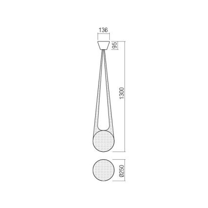 Redo 01-1972 - Candelabro suspenso LED ALLURIA 1xE27/5W/230V diâmetro 25 cm
