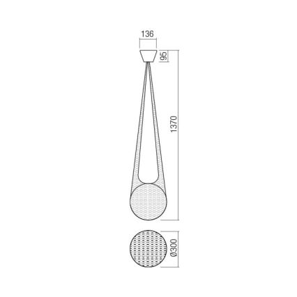 Redo 01-1973 - Candelabro suspenso LED ALLURIA 1xE27/7W/230V diâmetro 30 cm