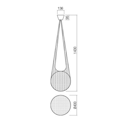 Redo 01-1974 - Candelabro suspenso LED ALLURIA 1xE27/10W/230V diâmetro 40 cm