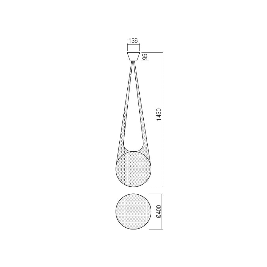 Redo 01-1974 - Candelabro suspenso LED ALLURIA 1xE27/10W/230V diâmetro 40 cm