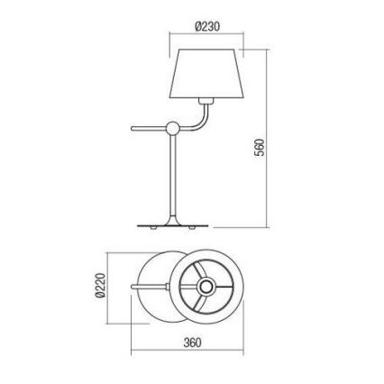 Redo 01-1980 - Candeeiro de mesa MORRIS 1xE27/42W/230V branco