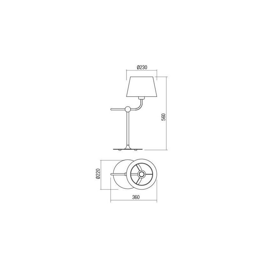 Redo 01-1981 - Candeeiro de mesa MORRIS 1xE27/42W/230V preto