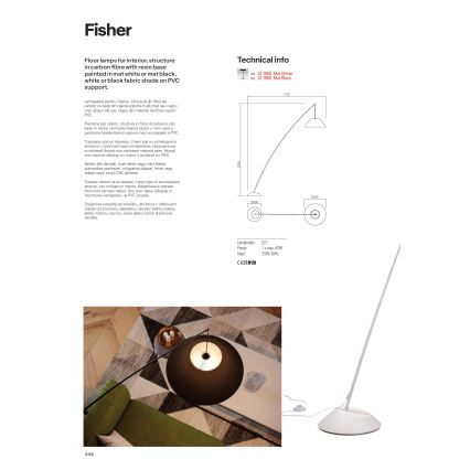 Redo 01-1988 - Candeeiro de pé FISHER 1xE27/42W/230V branco
