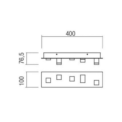 Redo 01-2013 - Iluminação de teto LED PIXEL LED/15W/230V 3000K 40x10 cm preto