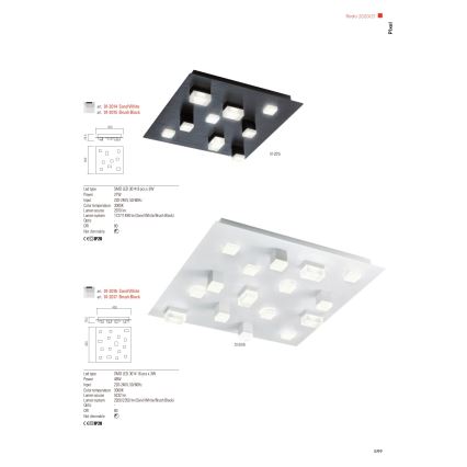 Redo 01-2014 - Iluminação de teto LED PIXEL LED/27W/230V 3000K 35x35 cm branco