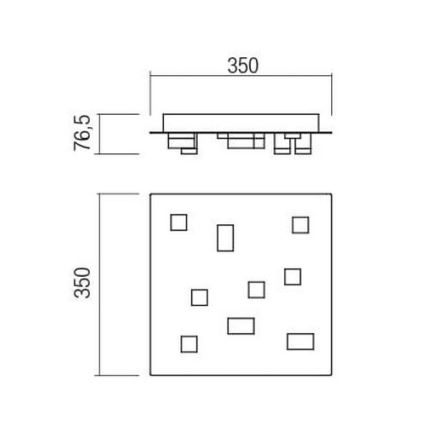 Redo 01-2014 - Iluminação de teto LED PIXEL LED/27W/230V 3000K 35x35 cm branco