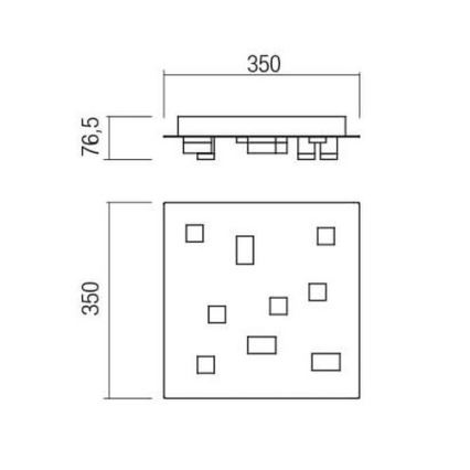 Redo 01-2015 - Iluminação de teto LED PIXEL LED/27W/230V 3000K 35x35 cm preto