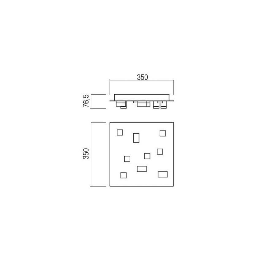 Redo 01-2015 - Iluminação de teto LED PIXEL LED/27W/230V 3000K 35x35 cm preto