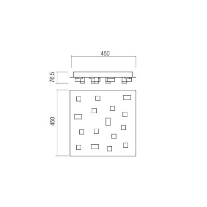Redo 01-2016 - Iluminação de teto LED PIXEL LED/48W/230V 3000K 45x45 cm branco