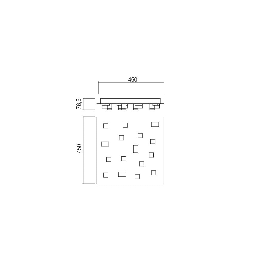 Redo 01-2017 - Iluminação de teto LED PIXEL LED/48W/230V 3000K 45x45 cm preto