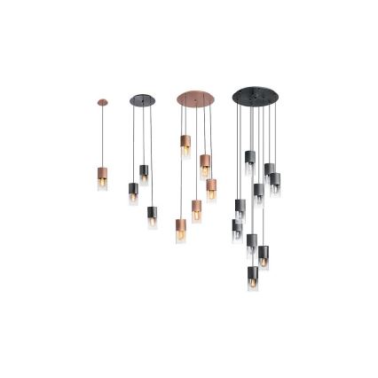 Redo 01-2027 - Candelabro suspenso IWI 9xE27/42W/230V preto