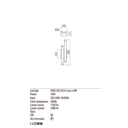 Redo 01-2033 - Iluminação de parede LED MADISON 4xLED/4W/230V dourada