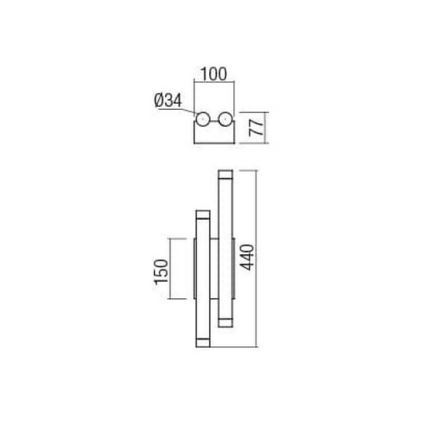 Redo 01-2034 - Iluminação de parede LED MADISON 4xLED/4W/230V cobre