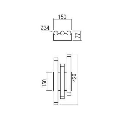 Redo 01-2036 - Iluminação de parede LED MADISON 6xLED/4W/230V dourada
