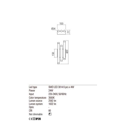Redo 01-2037 - Iluminação de parede LED MADISON 6xLED/4W/230V cobre