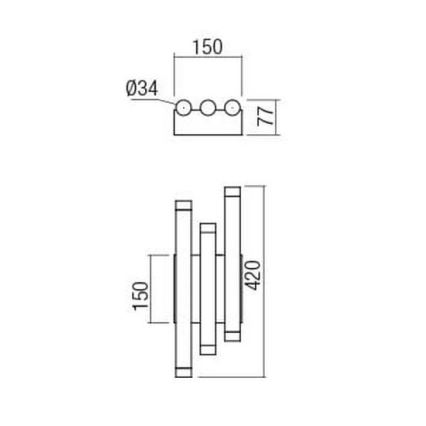Redo 01-2037 - Iluminação de parede LED MADISON 6xLED/4W/230V cobre