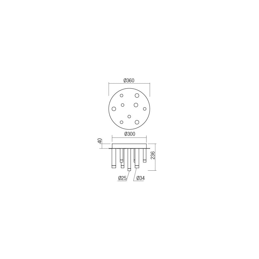 Redo 01-2039 - Iluminação de teto LED MADISON 9xLED/4W/230V dourada