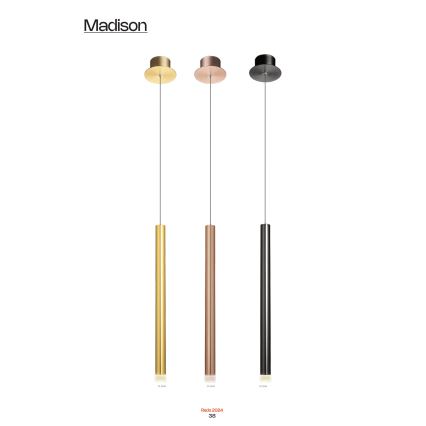 Redo 01-2044 - Candelabro suspenso LED MADISON LED/4W/230V cobre