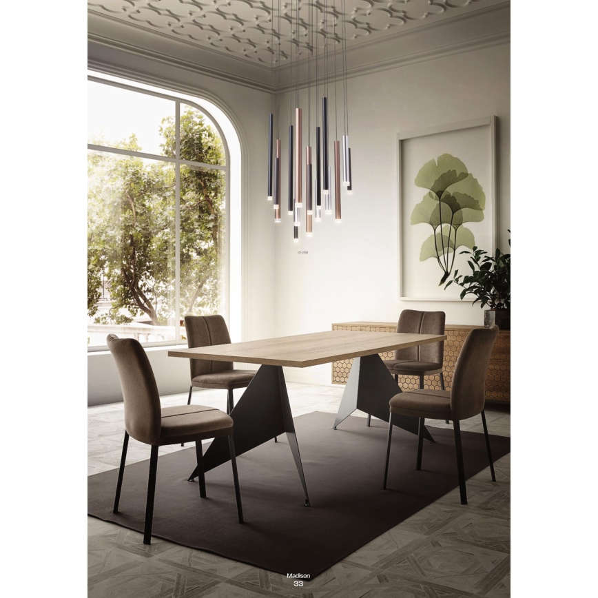 Redo 01-2050 - Candelabro suspenso LED MADISON 8xLED/4W/230V dourada
