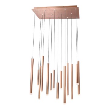 Redo 01-2055 - Candelabro suspenso LED MADISON 14xLED/4W/230V cobre