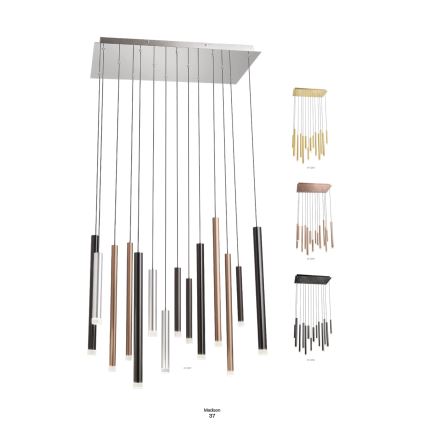 Redo 01-2056 - Candelabro suspenso LED MADISON 14xLED/4W/230V preto