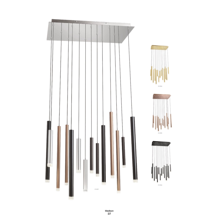 Redo 01-2056 - Candelabro suspenso LED MADISON 14xLED/4W/230V preto