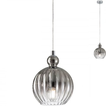 Redo 01-2063 - Candeeiro suspenso PLUMEN 1x/E14/40W/230V diâmetro 15 cm cinzento