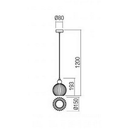Redo 01-2063 - Candeeiro suspenso PLUMEN 1x/E14/40W/230V diâmetro 15 cm cinzento