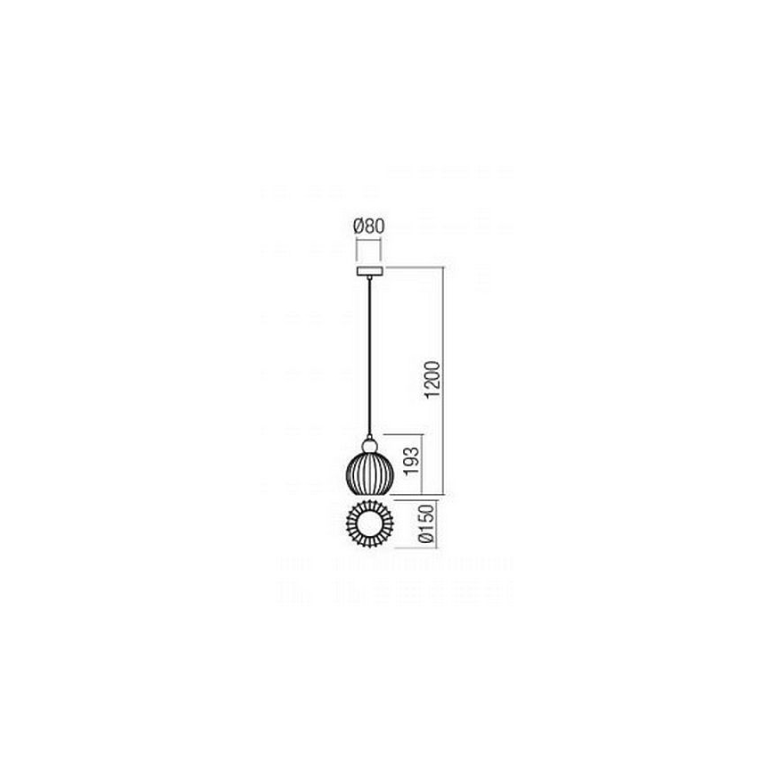 Redo 01-2063 - Candeeiro suspenso PLUMEN 1x/E14/40W/230V diâmetro 15 cm cinzento