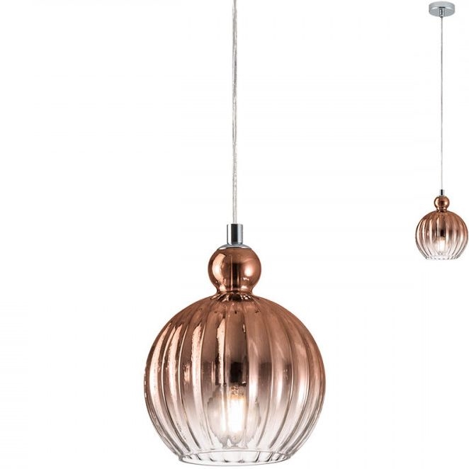 Redo 01-2064 - Candeeiro suspenso PLUMEN 1xE14/40W/230V diâmetro 15 cm cobre