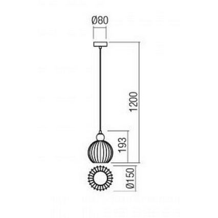 Redo 01-2064 - Candeeiro suspenso PLUMEN 1xE14/40W/230V diâmetro 15 cm cobre
