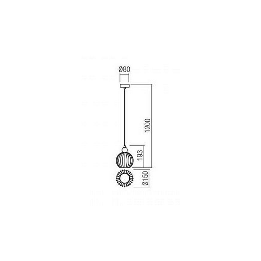 Redo 01-2064 - Candeeiro suspenso PLUMEN 1xE14/40W/230V diâmetro 15 cm cobre
