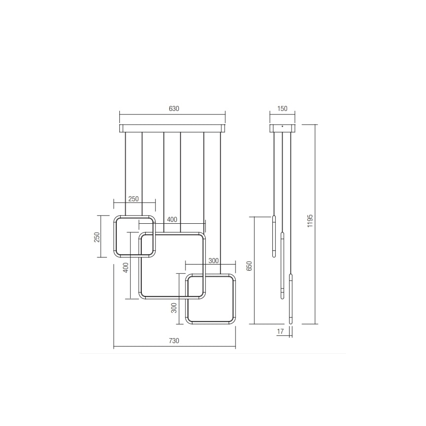 Redo 01-2097 - Candelabro suspenso LED com regulação THAI LED/66W/230V 3000K branco