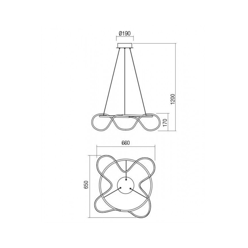 Redo 01-2110 - Candelabro suspenso LED com regulação CORRAL LED/40W/230V 3000K dourada