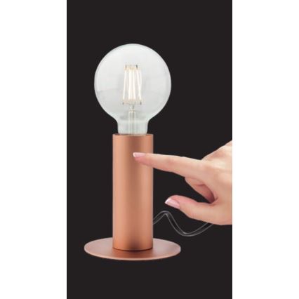 Redo 01-2131 - Candeeiro de mesa táctil RIVET 1xE27/42W/230V cobre