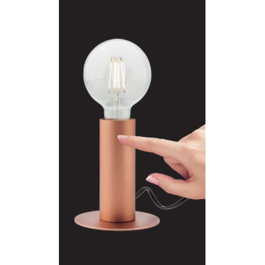 Redo 01-2131 - Candeeiro de mesa táctil RIVET 1xE27/42W/230V cobre