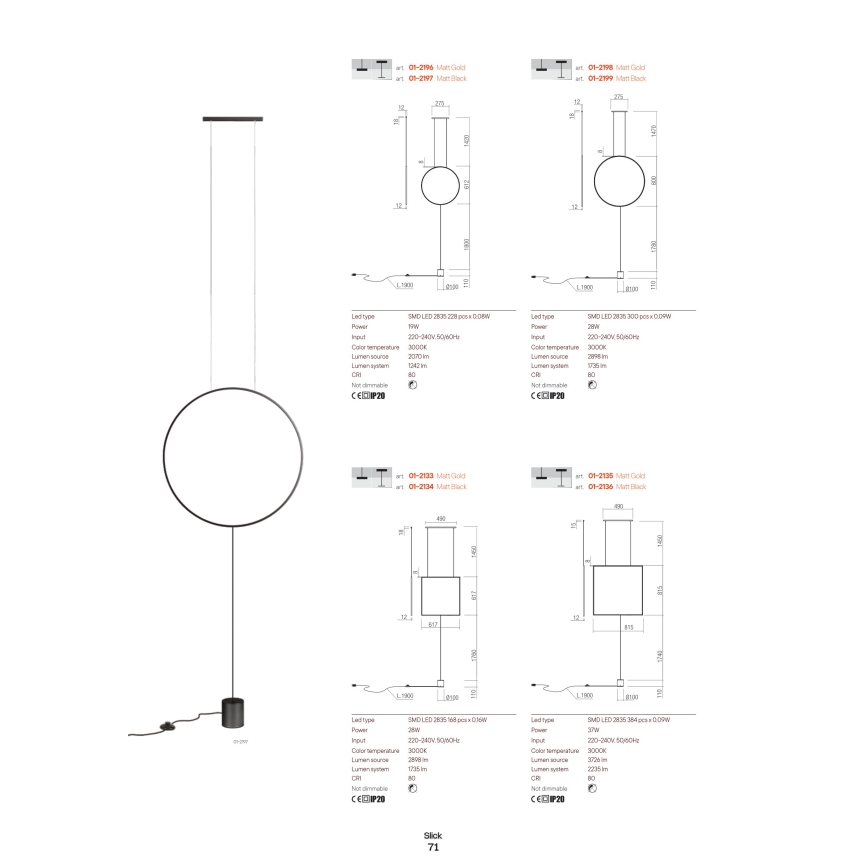 Redo 01-2134 - Candeeiro de chão LED SLICK LED/28W/230V preto