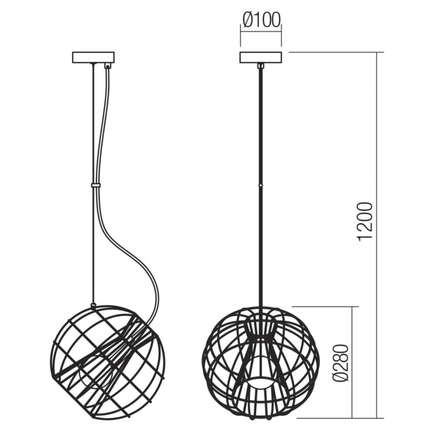 Redo 01-2174 - Candeeiro suspenso GALLILEO 1xE27/42W/230V