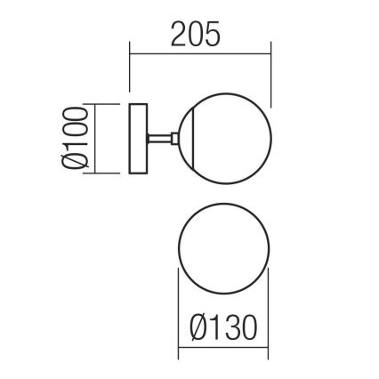 Redo 01-2175 - Aplique de parede SEMIA 1xE14/28W/230V preto/fumê