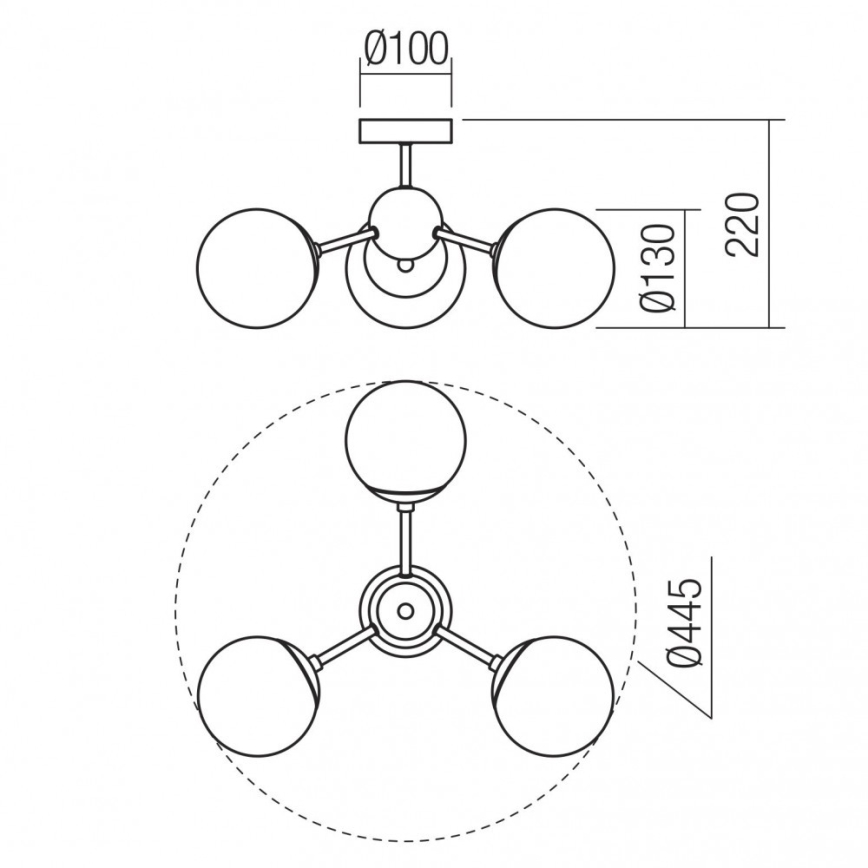 Redo 01-2176 - Lustre em haste SEMIA 3xE14/28W/230V, preto/fumê