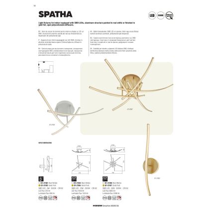 Redo 01-2184 - Iluminação de teto LED SPATHA 3xLED/6W/230V 3000K branco