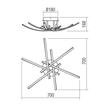 Redo 01-2187 - Iluminação de teto LED SPATHA 6xLED/6W/230V 3000K dourada